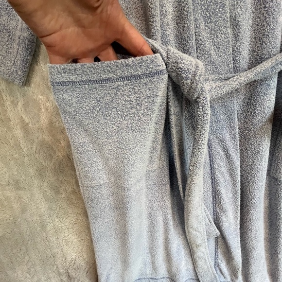 Natori Robe Pockets Mid Length Sz M Brushed Terry Front Pockets Inner Tie Belted - Picture 10 of 16